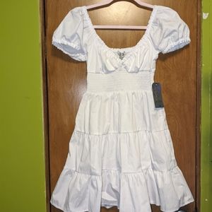 Midi puff sleeve dress